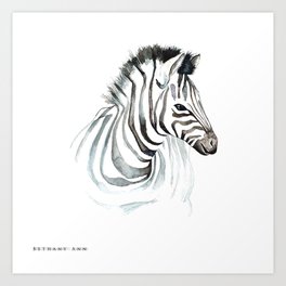 Happy Zebra Art Print