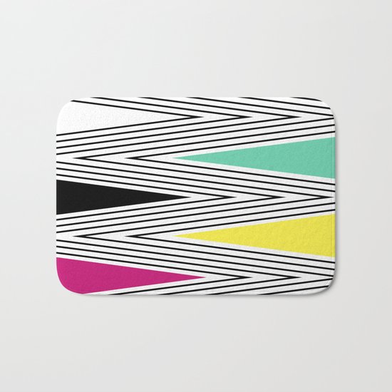 Abstract pattern of zigzag and triangles 3 . Bath Mat