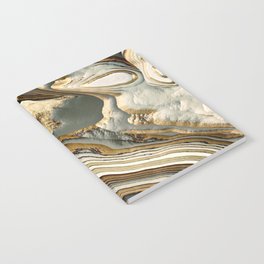 White Gold Agate Abstract Notebook