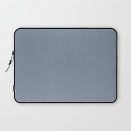 Dark Pastel Blue Solid Color Inspired by Benjamin Moore Oxford Blue Gray 2128-40 Laptop Sleeve