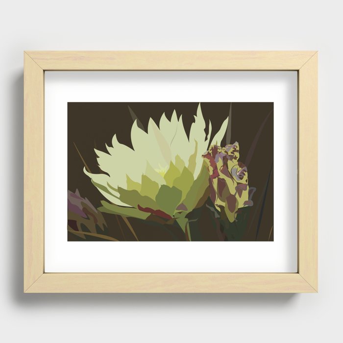 Cactus Flower in Bloom Recessed Framed Print