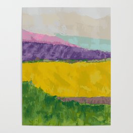 green-yellow-purple fields Poster