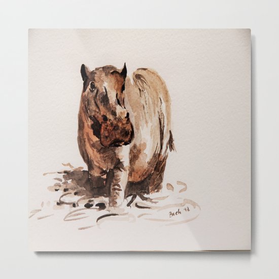 hippo Metal Print