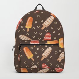 Popsicle Lover Print On Brown Background Pattern Backpack