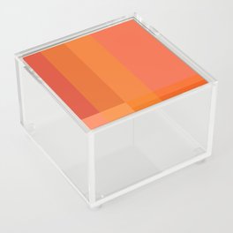 Geometric Modern Rectangle Square Design in Orange and Red Acrylic Box