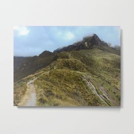 Trail to Pinchincha Volcano in Quito, Ecuador 2 Metal Print | Ecuador, Photo, Hiking, Volcano, Trail, Quito, Pinchincha 