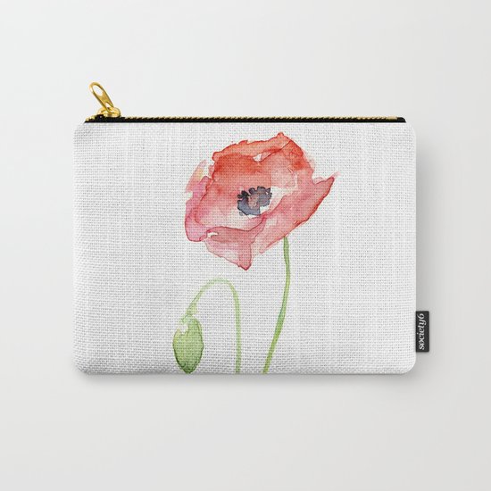 Red Poppy Flower Flowers Carry-All Pouch