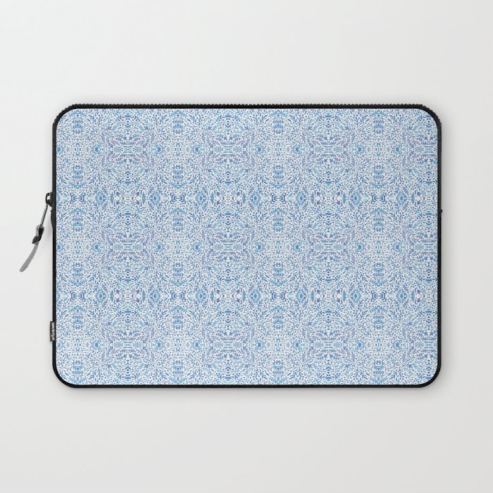 Floral and Ornate Blue Pattern Laptop Sleeve