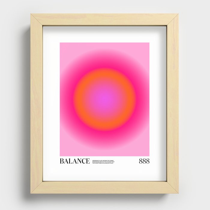 Gradient Angel Numbers: Balance Recessed Framed Print
