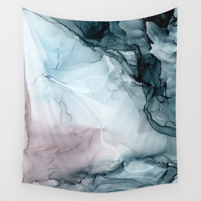 Blush and Tides Flowing Ocean Abstract 2 Wall Tapestry