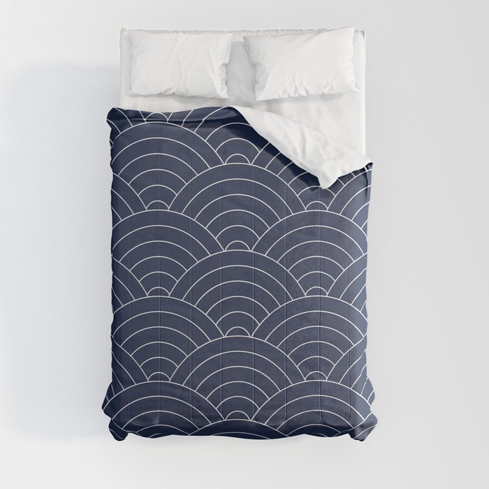 Waves (Navy) Comforter