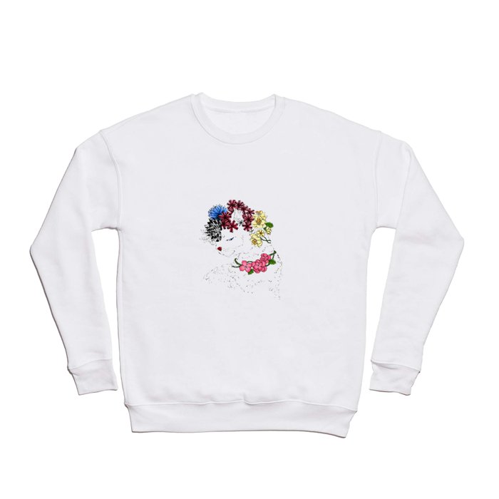 cat & flower Crewneck Sweatshirt