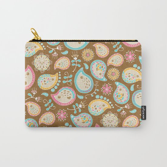 Hedgehog Paisley_Colors and Cocoa Carry-All Pouch