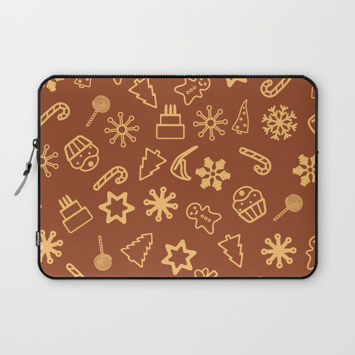 Holiday Seamless Pattern with Christmas Ornaments. Xmas Winter Poster Collection Laptop Sleeve