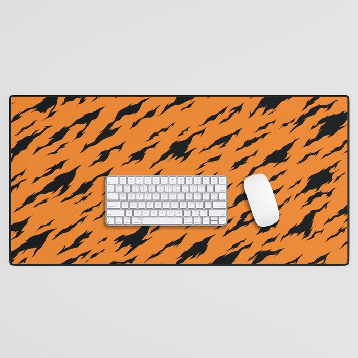 Orange Camouflage pattern. Digital Illustration Background Desk Mat