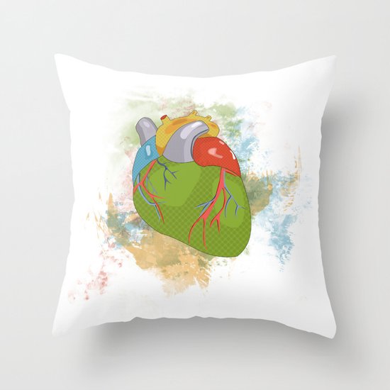 Funky Heart Throw Pillow