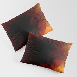 Abstract dark splashed red orange brown Pillow Sham