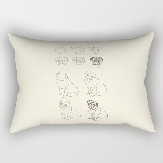 How to Draw The Pug Life Rectangular Pillow