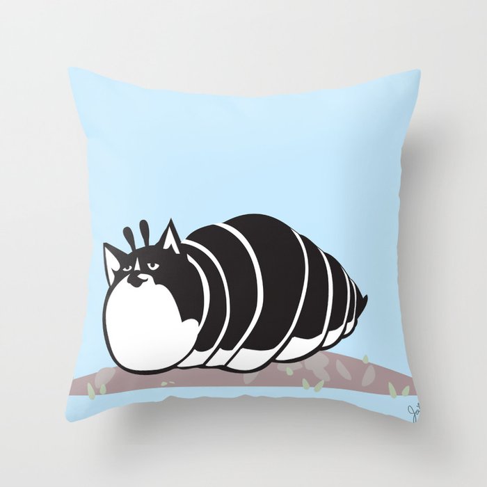 Kittypillar Throw Pillow
