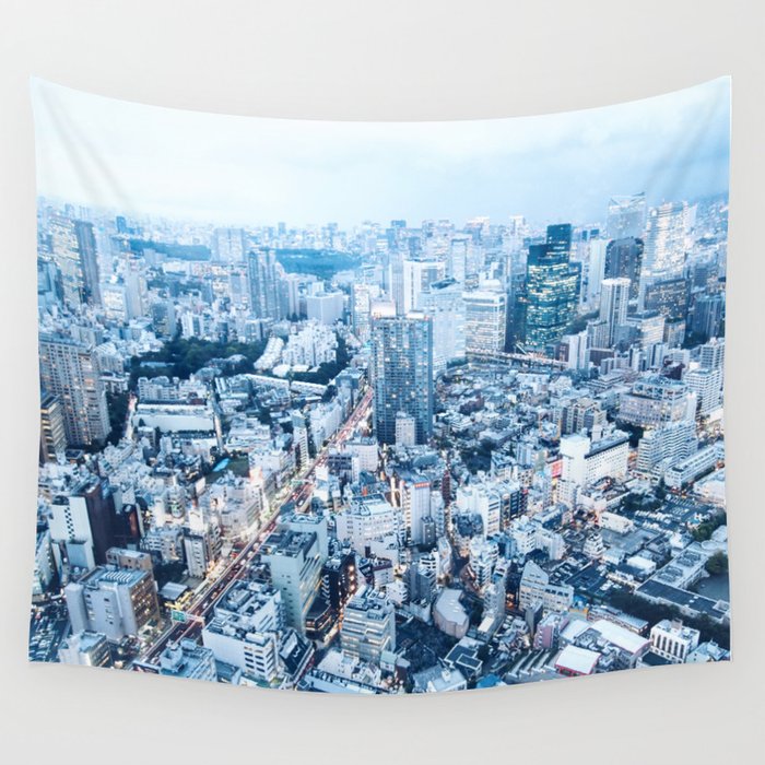 Tokyo City View Wall Tapestry