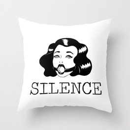 Silence. Bondage submissive daddy girl. Perfect present for mom mother dad father friend him or her Throw Pillow