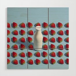 Strawberry milkshake Wood Wall Art