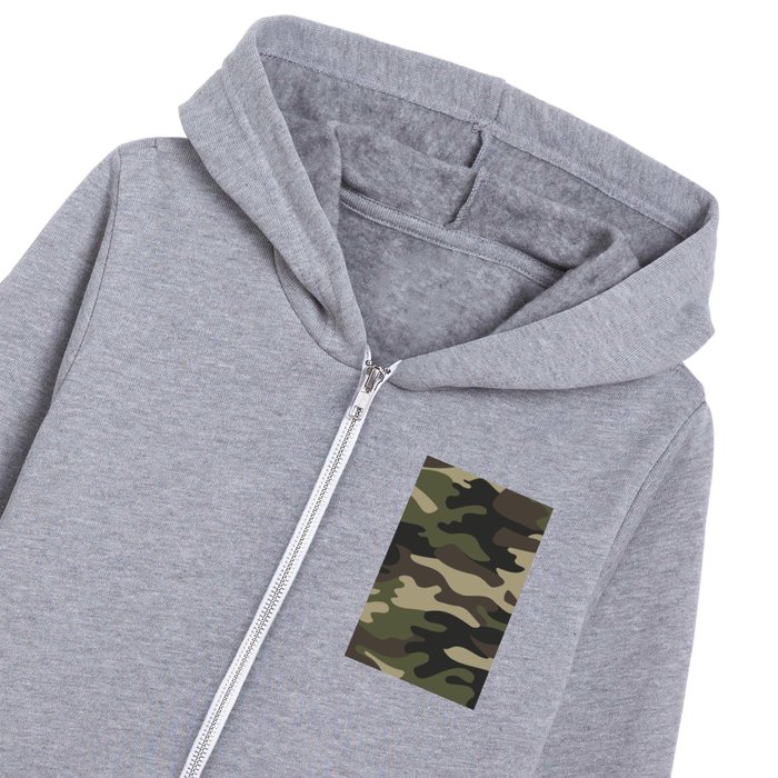 military camouflage-4k Kids Zip Hoodie