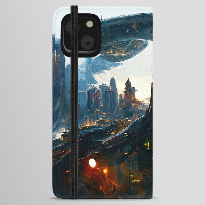 Postcards from the Future - Alien Metropolis iPhone Wallet Case