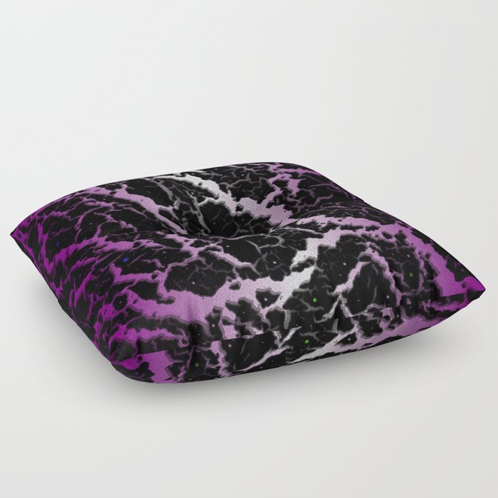 Cracked Space Lava - Purple/White Floor Pillow