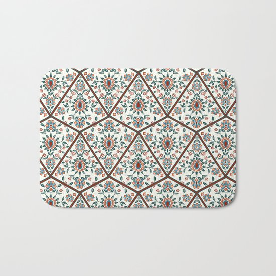Geometric Deco Floral Bath Mat