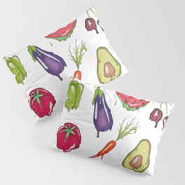 Trippy Melting Fruits and Vegetables - Hand Drawn Pillow Sham