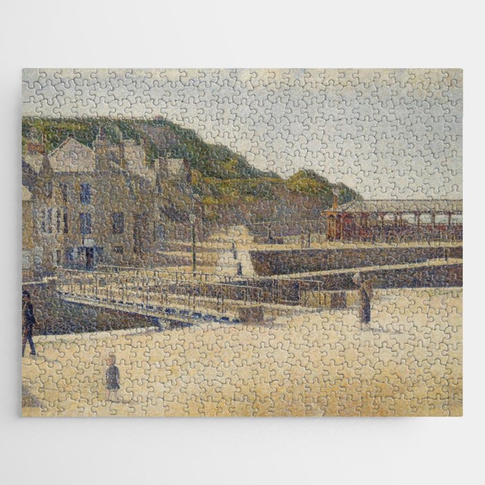 The Bridge and the quays in Port-en-Bessin_Georges Seurat French artist(1859-1891) Jigsaw Puzzle