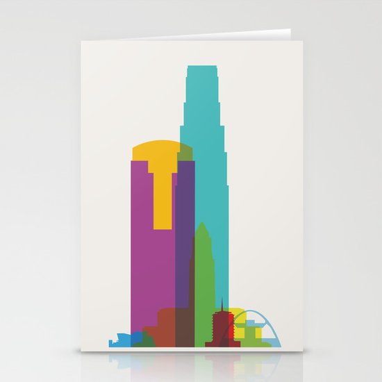 Shapes of Los Angeles accurate to scale Stationery Cards