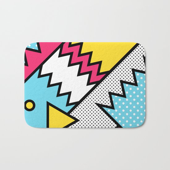 ZigZag 80s Memphis Pattern Bath Mat