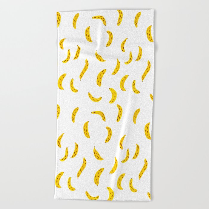 Bananas! Beach Towel | Painting, Watercolor, Gouache, Bananas, Banana, Eat, Food, Patterndesign, Artiisan, Kitchen