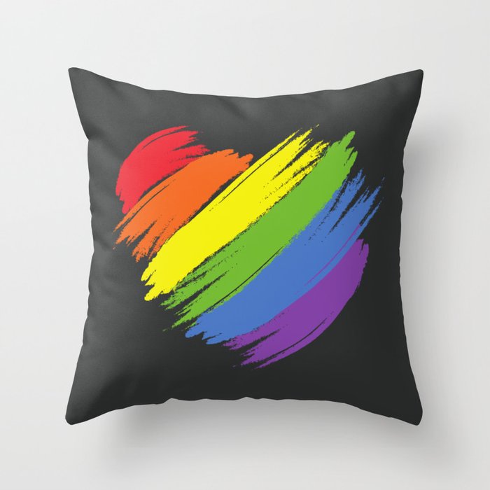 Pride Heart Throw Pillow