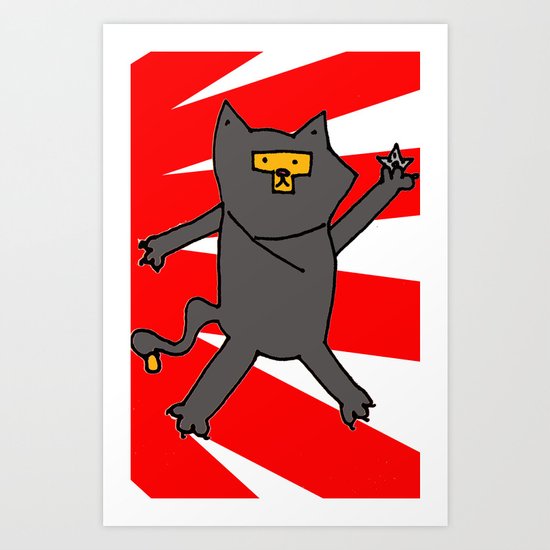 Ninja Kitty Art Print