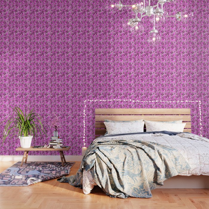 Pink Paisley Wallpaper By Tukkki Society6