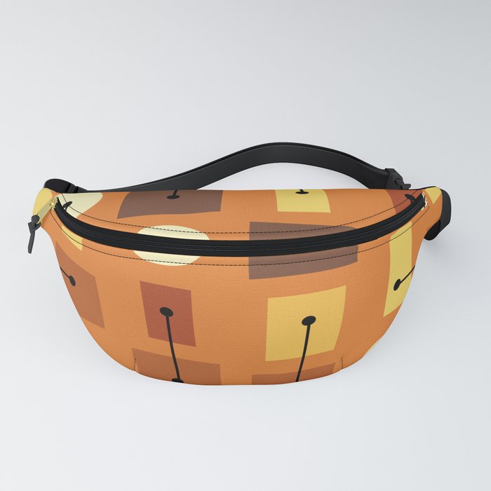 Atomic Age Simple Shapes Orange Brown Yellow Fanny Pack