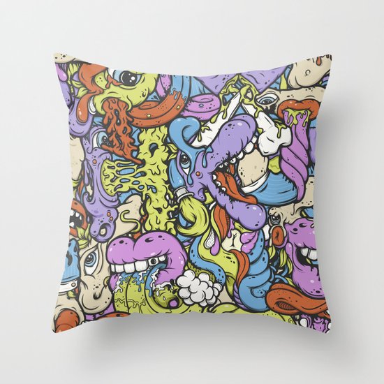 Alphabetcha Collage Throw Pillow