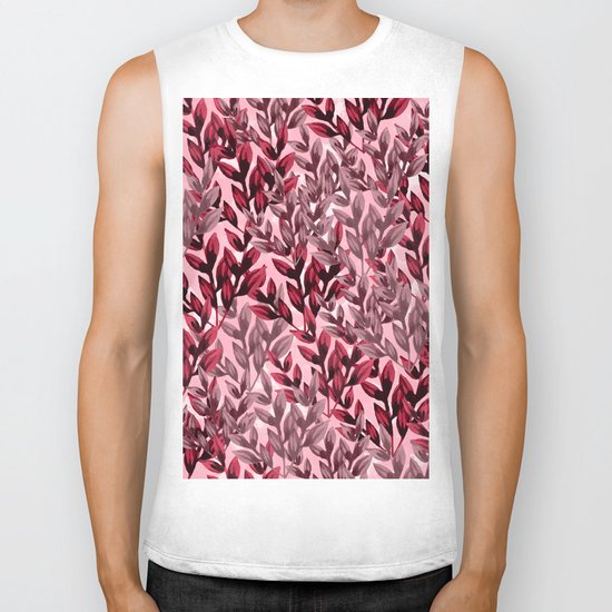 Leaf pattern Biker Tank