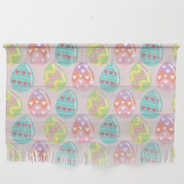 Colorful Pastel Easter Egg Pattern Wall Hanging