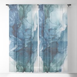 'Before Our Eyes Fluid' Abstract Painting Sheer Curtain