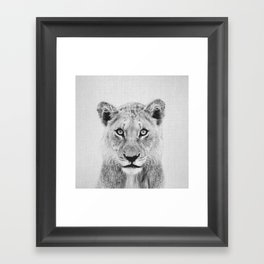 Lioness II - Black & White Framed Art Print