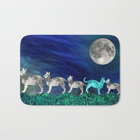 MOON CATS Bath Mat