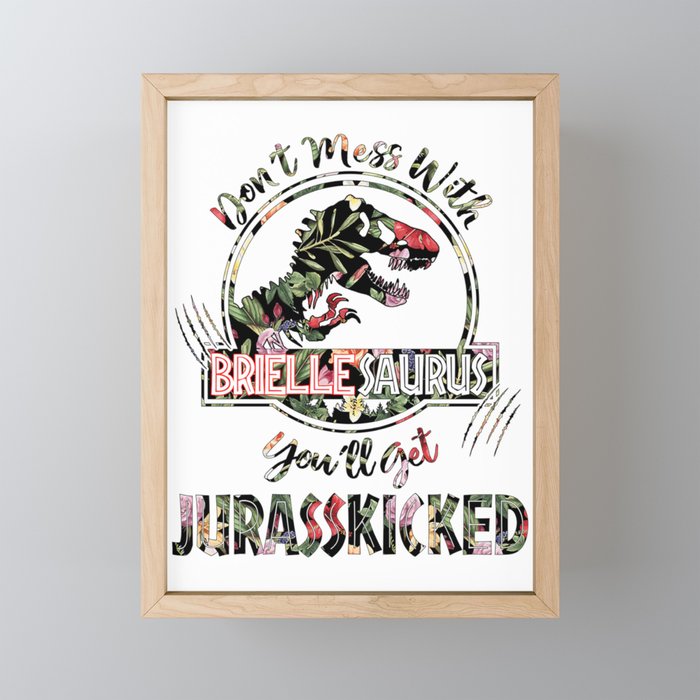 Brielle Saurus Don't Mess With Dinosaur Rex Hoodie Sweater Framed Mini Art Print