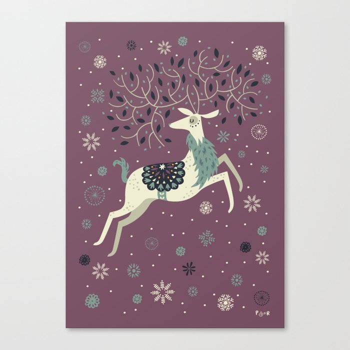 Prancing Reindeer Canvas Print