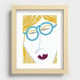 The lady with glasses Recessed Framed Print