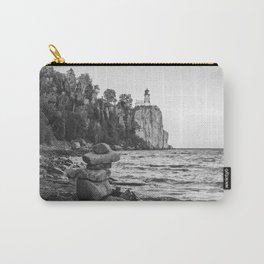 Split Rock Lighthouse | Black and White Photography | Lake Superior Minnesota Carry-All Pouch
