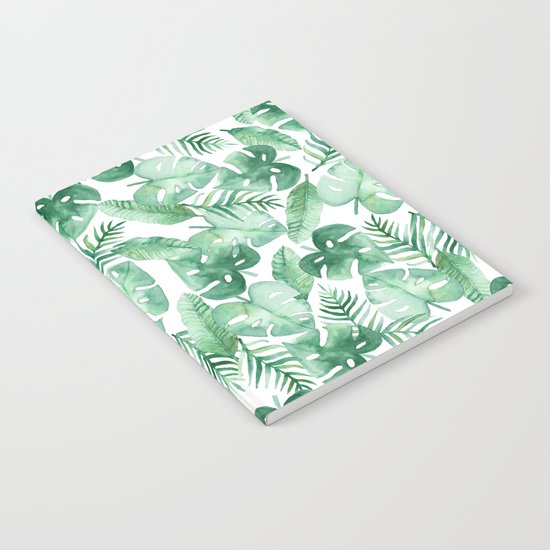 Tropical Jungle on White Notebook